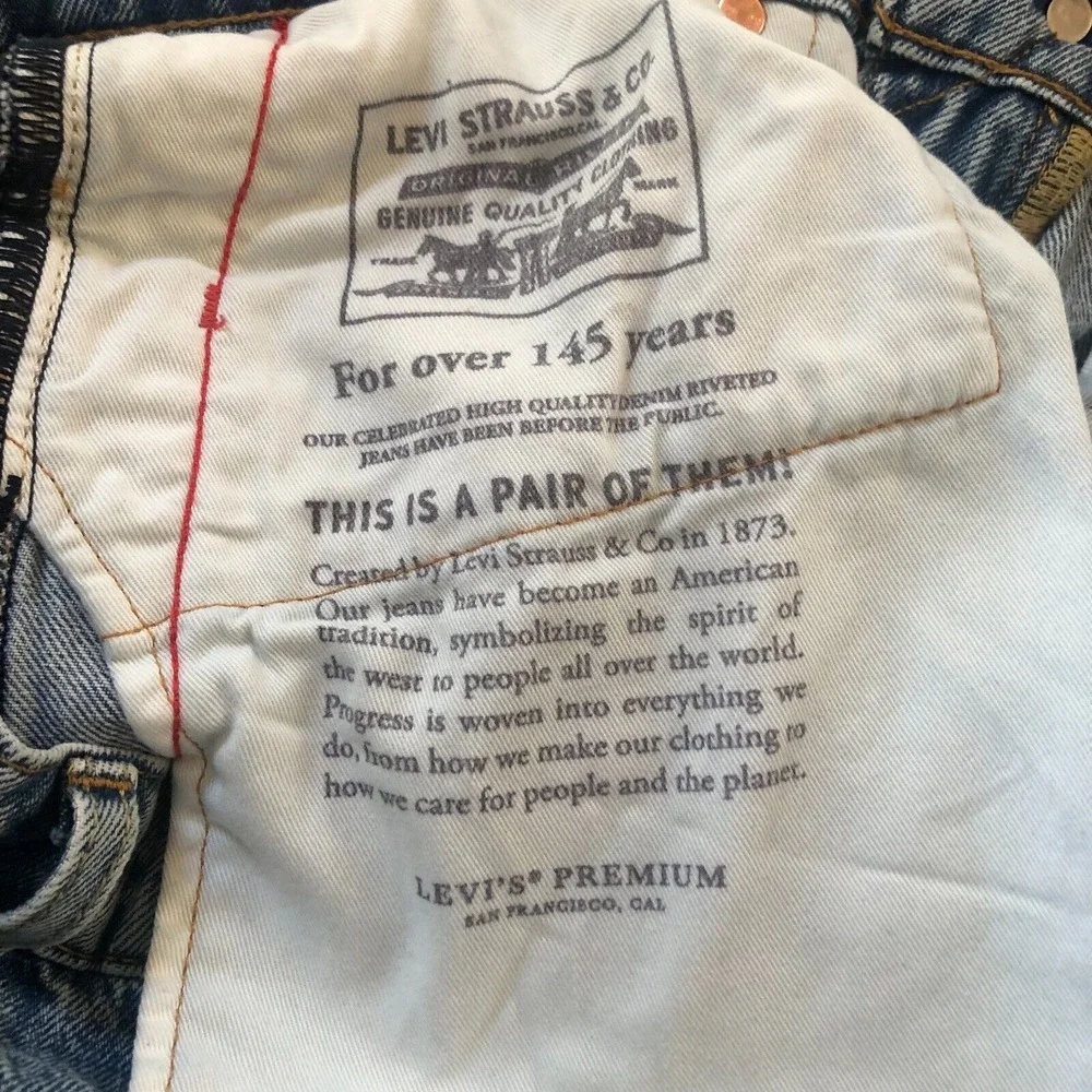 Levi's Premium Blue Jeans Men's 34x34 Dark Wash Denim Side Striped Lot 512 - Picture 6 of 13